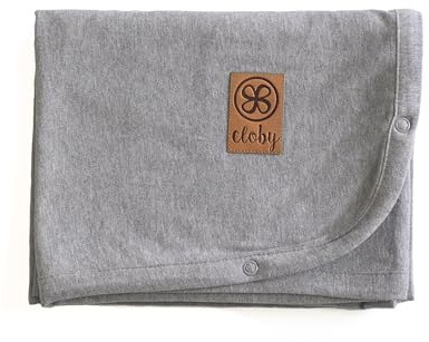 Cloby Babydecke mit UV-Schutz (UPF 50+) multifunktional Decke Sonnenschutz Kinderwagen Babyschale grau