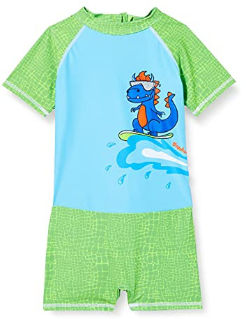 Playshoes UV-Schutz Einteiler Unisex Kinder Badeanzug Schwimmanzug Badebekleidung, Dino, 74/80
