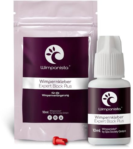Wimpanista® Wimpernkleber Expert Black PLUS (10ml) für die Wimpernverlängerung, 1-2 Sek. Trocknungszeit, Farbe Schwarz