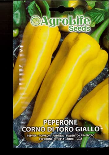 SEMI SEMENTI DI PEPERONE CORNO DI TORO GIALLO IN BUSTINA