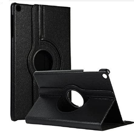 Gocob för Samsung Galaxy Tab A7 Lite 8,7 tum T220 T225 läderstativ flip fodral 360 surfplattefodral (svart)