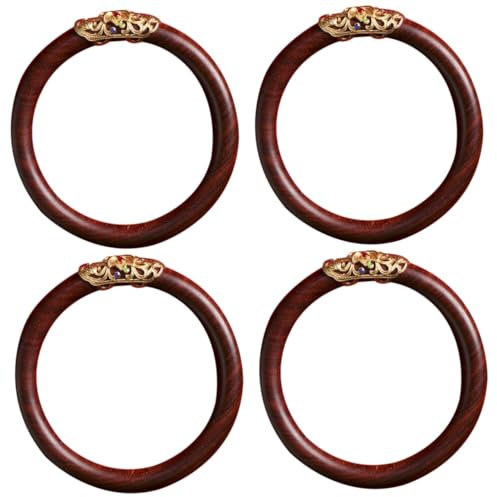 ifundom 4 Stück Hölzernes Armband Vintage-schmuck Manschettenarmband Vintage-holzarmband Armreif Aus Holz Charms Armbänder Ethno-armband Aus Holz Armschlinge Rosenholz Runden