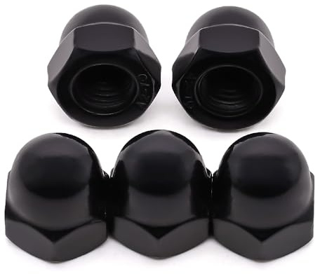 Glvaner 5/16-18 Stainless Steel Acorn Cap Nuts, Hexagon Dome Head Cap Nuts Locknuts, 304 Stainless Steel 18-8, Black Coated, 20 pcs