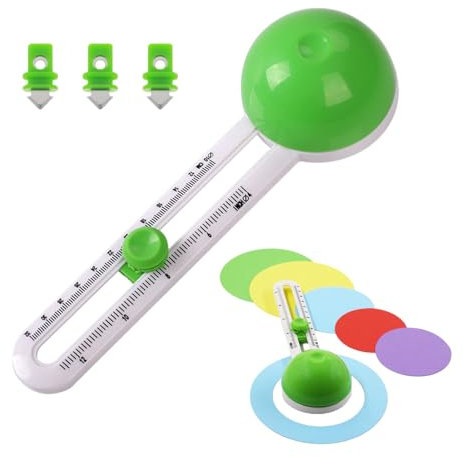 4 Stuck Kreisschneider,Papier Schneider,Kreisschneider Papier,Enthält 3 Klingen,Papierschneider,Papier Schneidegerät,Kreisstanzer,Eckenstanzer,Kreisschneider Verstellbar,Scrapbooking Schneidewerkzeug