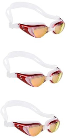 HANABASS 3stücke Schwimmbrille Anti-fog Uv-schutz Einstellbare Wasserdichte -schwimmbrille Für Erwachsene Unisex Verschiedenen Farben Erhältlich Rot