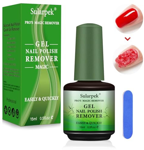 Sularpek Remover Solvente Per Smalto Semipermanente Set,Gel Polish Remover, Magic Remover Semipermanente, Levasmalto Rimuovi Semipermanente Unghie, Rimuovi Smalto Semipermanente in 3-5 Minuti