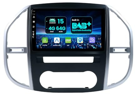 MISONDA DAB+ 4G + 64G Android 15 Bilradio för Mercedes Benz Vito 3 W447 (2014-2020) CarPlay Android Auto 10 tum IPS Stereo DSP Mirror Link BT WiFi GPS FM/RDS SWC Bakre kamera + mikrofon