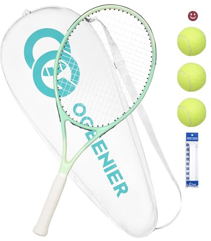 OGEENIER 27 Inch Tennis Racket, Lightweight Aluminum Frame, Green