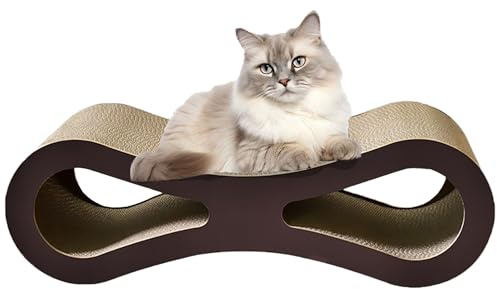 HIVOEL Cat Scratching Board, Cardboard Cat Scratchers, Durable Scratching Mat for Grinding Claws and Rest, Scratch Sofa for Indoor Cats, 60 x 24 x 19 cm