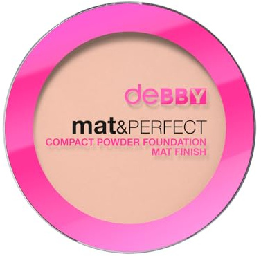 Debby By Deborah Mat & Perfect Compact Powder Foundation Mat Finish 01 Fondotinta Compatto In Polvere Waterproof