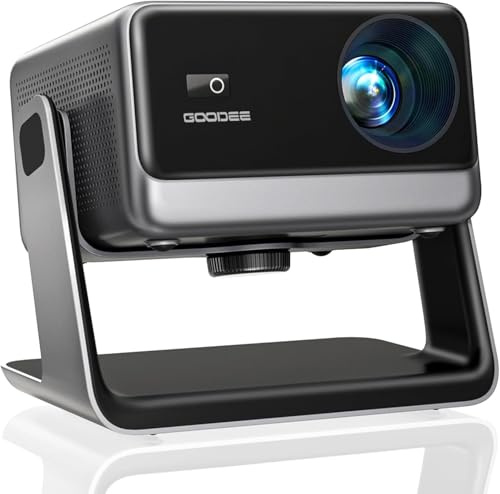 Goodee Viedo Proyector WiFi y Bluetooth, Sistema de Cine Inteligente, Audio Dolby, Autofocus y Proyector Portátil Keystone Decodificación de vídeo 4K y Nativo 1080p para Cine en casa