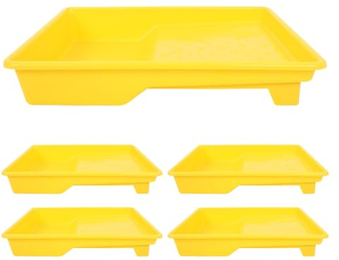 BAZEITFLOW 5 pezzi Vassoi Rettangolari per Vernice in Plastica Vaschette per Pittura Casa Contenitori per Miscelazione Colori per Progetti Te e Decorazione Interni Salvaspazio e Multiuso