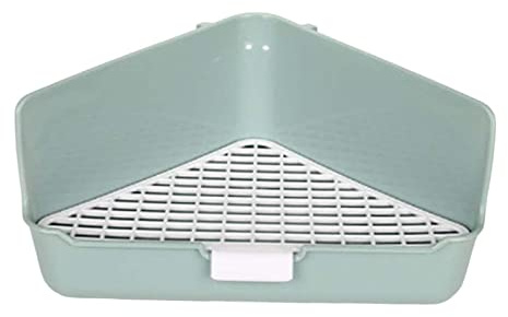 Yunmeryker Litter Tray Toilet pour Rongeurs avec Bords surélevés Bac à Litière pour Lapin Plateau D'Entraînement pour Cage Boîte de Propre en PP Adapté à L', Vert