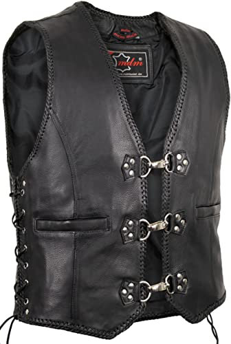MDM Herren Biker Motorrad Lederweste (XL)