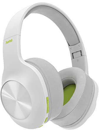 Hama Bluetooth Kopfhörer Over Ear (kabellose Kopfhörer zum Telefonieren, Faltbare Earphones, Musik hören mit Bass Boost, Headset mit Mikrofon, 38h Laufzeit, Sprachsteuerung) weiß