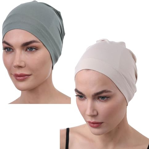 Deresina Bamboo Chemo Headwear for Women & Men – Ultra-Soft, Lightweight, Breathable Sleep Cap, Alopecia and Hair Loss Beanie, x Khaki - Vizon, One Size