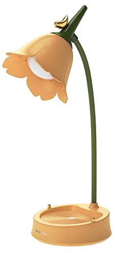BomKra Schreibtischlampe Kinder Dimmbare LED Tischlampe mit 3 Farbtemperaturen, USB Wiederaufladbare Leselampe mit Touchsensor und Flexibles Arm, Cute Nachttischlampe Kawaii Room Decor(Orange)