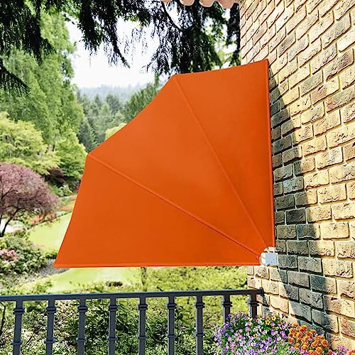 Annlera Éventail de balcon pliable - Rouge terre cuite - 140 x 140 cm - Brise-vue latéral - Balcon - Store extérieur pour balcon/terrasse - Ombrage et protection de la vie privée