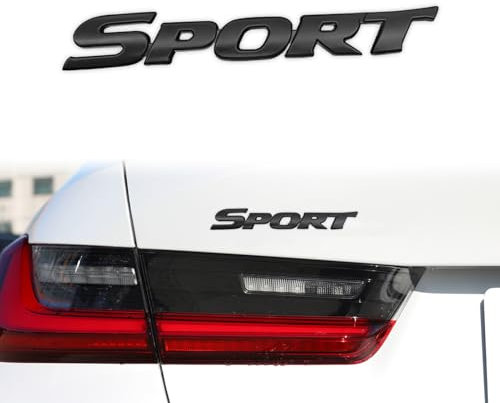 Adesivo sportivo 3D, in metallo, personalizzabile, emblema sportivo, accessorio decorativo per parafango laterale posteriore, accessori decorativi (nero)