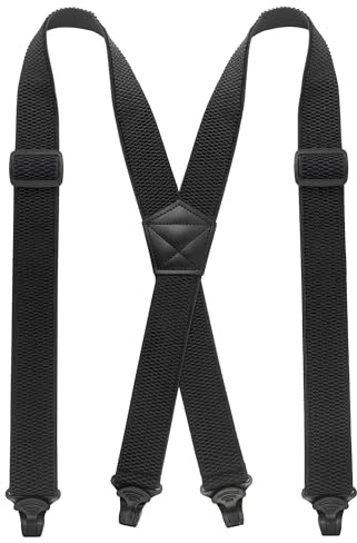 JEMYGINS Hidden Black Suspenders for Men Under Clothes - Free Yourself from Troublesome Waistbands(1.48 Wide)
