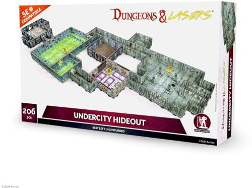 Dungeons & Lasers Undercity Hideout Terrain Set für DND- und Tabletop-RPG-Spiele – 5E kompatibel für Miniaturen im Maßstab 28 mm – 32 mm – modulares Design für schnelle Montage – unlackiert
