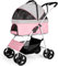 GLETSF Zusammenklappbarer Haustier-Buggy mit 4 Rädern für mittelgroße Hunde, Hunde-/Katzenbuggys, Hundekinderwagen, Buggy, atmungsaktiver Hundekinderwagen (Pink) (Pink)