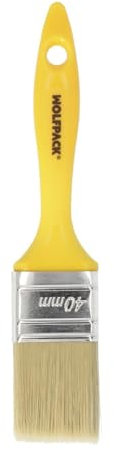 WOLFPACK LINEA PROFESIONAL Paletina Profesional Cerda Blanca Ancho 40 mm. Cerdas Naturales Mango Plastico Ergonomico, Brocha Pintor, Pincel Pintura