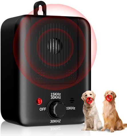 Anti Bell Gerät Hunde, 3 Modi Antibell Ultraschall Gerät, 33 Fuß Stopp Hundebell Gerät, IPX4 Wasserdichtes Anti-Bell-Mittel für Hunde das Training Großer Kleiner Hunde im Freien Innenbereich Antibell