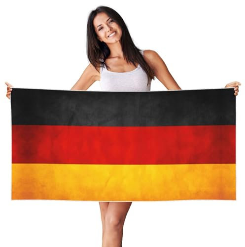 Strandtuch mit Deutschland-Flagge, Sommer, Urlaub, übergroß, leicht, schnell trocknend, für Reisen, Pool