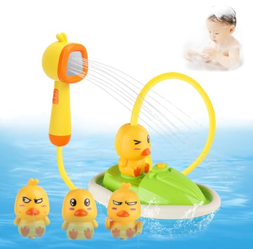 Water Duck Baby Bath Toys - with Waterproof Battery Box, Baby Bath Game and Water Toys, Water Toys for Toddlers with 3 Spray Modes for Birthday Gift Boy Girl Kids Toddler 3 4 5 6 Year Old