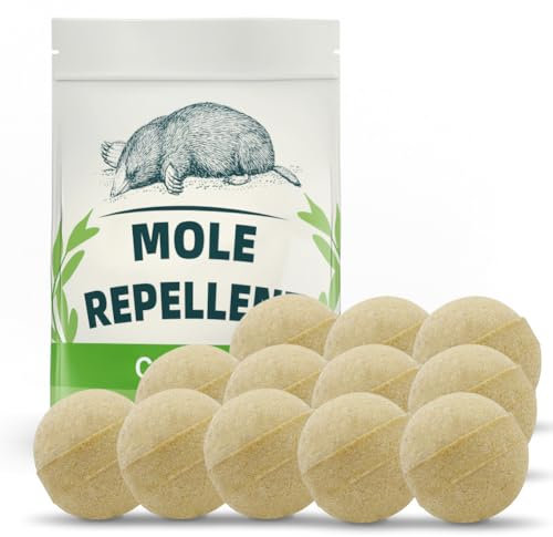 MIZUAQV Mole Repellent for Lawns, Vole Repellent Outdoor, Gopher Repeller, Better Than Ultrasonic Mole Deterrent 12 Pcs