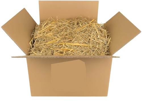 Paille naturelle pour litière 20 kg | Balle de paille de blé pressée | Litière absorbante, isolation thermique, idéale pour lapins, rongeurs, chevaux, poulets et petits animaux