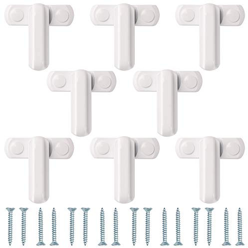 Kinstecks 8PCS Sash Jammer Strong alliage de zinc alliage de sécurité supplémentaire Serrures Sash Blocker Jammer pour diverses portes UPVC/PVC et Windows et sécurité à la maison-blanc