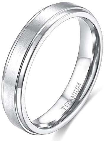 Zakk Bague de fiançailles en titane pour homme et femme - En argent brossé - 4 mm, 6 mm, 8 mm (4mm,63 (20.1))