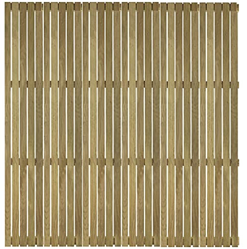 Pressure Treated Modern Slatted Fence Panel Vertical - Various Sizes (1800mm x 1500mm)