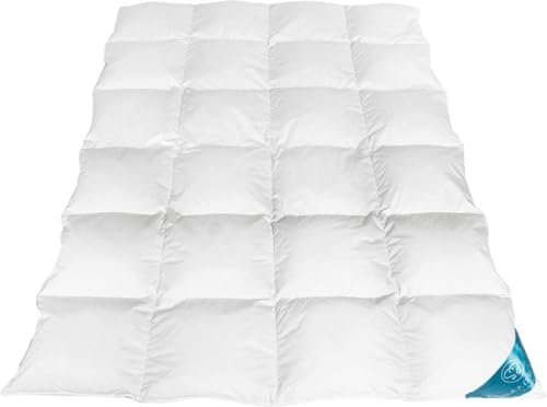 Sandaro Home Daunendecke 200x220 mit 70% Daunen 30% Federn | Bezug aus Baumwolle | Warme Decke, Winterdecke | Bettdecke Daunen | Bettdecke 200x220 Winter | 100% Natur | Öko-Tex Zertifiziert (1800gr)