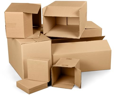 karton-billiger Cajas de cartón plegables de envío 300 x 300 x 300 mm Fefco0201 de cartón ondulado, 30 x 30 x 30 cm, cartón ondulado (25)