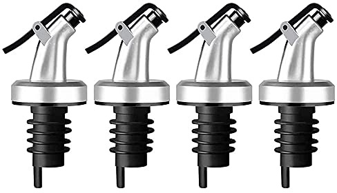 Xtahdge Vertedor de TapóN de Aceite 4 Piezas, Vertedor de Botella a de Fugas,Boquillas a de Fugas de, Tapa Antipolvo, para Aceite,Vinagre