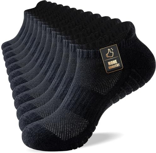 SockWaddles Sneaker Socken Herren Damen, Sportsocken mit Gepolstert,Sneakersocken Atmungsaktive Baumwolle Kurze Laufsocken 35-38 39-42 43-46 47-50, Unisex, 6 Paar