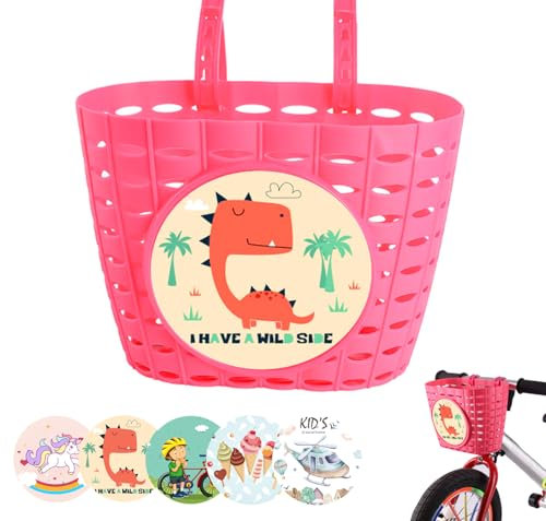 Panier Velo Enfant,Enfants Avant Guidon Paniers,Panier de Guidon de Vélo Enfant,Panier de Vélo en Plastique,Bicyclette Réglable Panier,Convient à La Plupart des VéLos pour Enfants