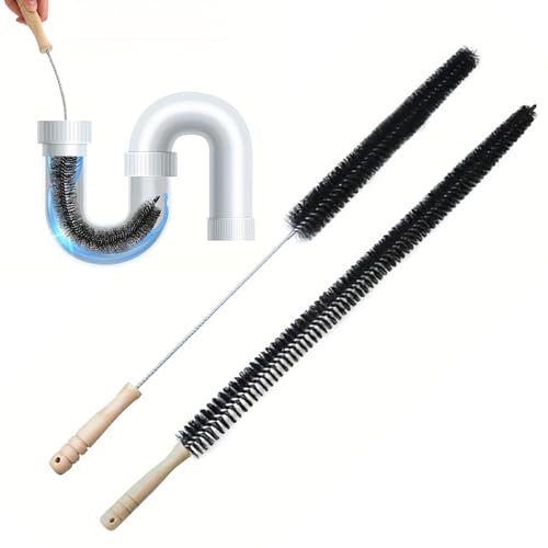 Lot de 2 brosses de nettoyage pour radiateur avec poignée facile à prendre en main, poils longs et fins flexibles pour un nettoyage difficile à atteindre de la maison et du bureau