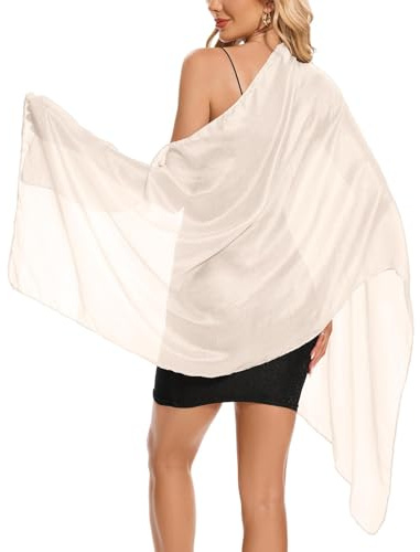 Atxnn Chal Mujer Lino Elegante Bufanda para Fiesta Vestido Boda Novia Playa Fulares Ligero Suave para Primavera Verano Estolas de Colores Sólidos, BEIGE