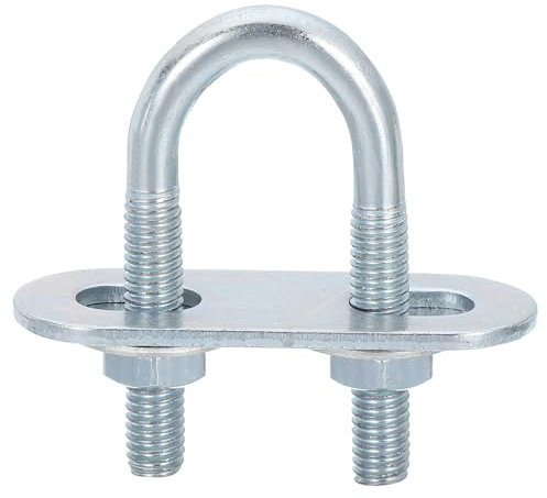 QUARKZMAN 6Pcs Pernos en U Redondos M6, Ancho Interior de 16mm, Longitud de 46mm Perno de Abrazadera en U con Tuercas y Placas, de Acero al Carbono para Reparación Tuberías y Industriale