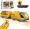 Electric Remote Trains Toy for Wooden Track, Remote Control & Motorized Train with 4 Sound and Light Effects for Kids 3 4 5+ Years Old Boys Girls, Compatible with Thomas,Brio,Chuggington-Yellow