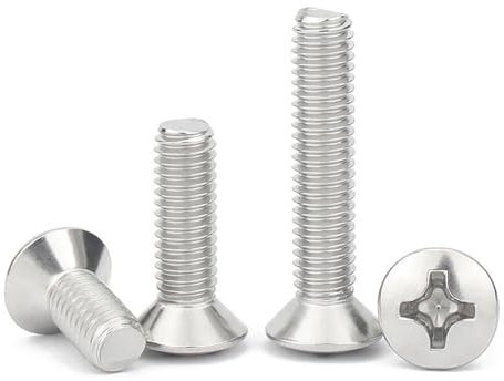 Vis à tête fraisée bombée à empreinte cruciforme en acier inoxydable 304 M2/2,5/3/4/5/6 GB820 DIN966 A2-70, demi-ovale(16mm,(10pcs) M4)