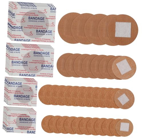 Gogogmee 100piezas Pegatinas Transpirables Dedos Vendaje De Tela Elástica Cierres De Seguridad Repuestos Adhesivos Redondos Cuidado Facial La Nariz