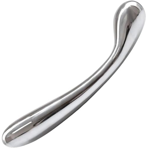 Dildo Anale Acciaio Inox 21 cm 515 g – Doppio Plug Anale ⌀2,5-3 cm – Stimolatore Prostata Estremo per Coppie FOPS A138
