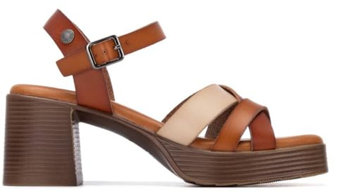 REFRESH - Sandalia Mujer Camel - Calzado Cómodo y Versátil - Moda casual - Modelo 17509602 (Talla 39)