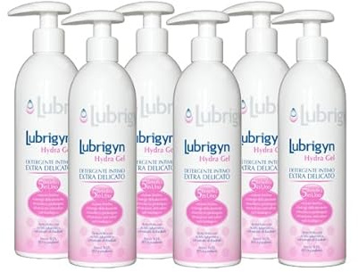 Hydra Gel mild intim rengöring, 5-i-1, lugnande effekt, rengöring, långvarig friskhet, dagligt intimt skydd och luktskydd för hela familjen, utan parabener (6 förpackningar à 400 ml)