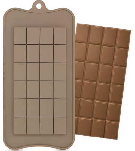 Stampo in Silicone per Tavoletta di Cioccolato 3D 0.8 cm - Stampo da Forno e Frigo - Versatile per Dolci, Ghiaccio, Candele, Caramelle, Gelatina - Formine Antiaderenti (TAVOLETTA)